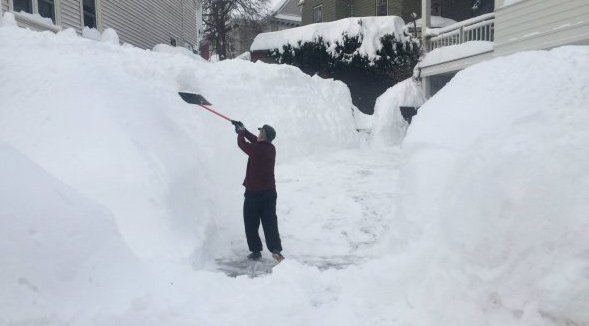 2015 snow shoveling in Jamaica Plain