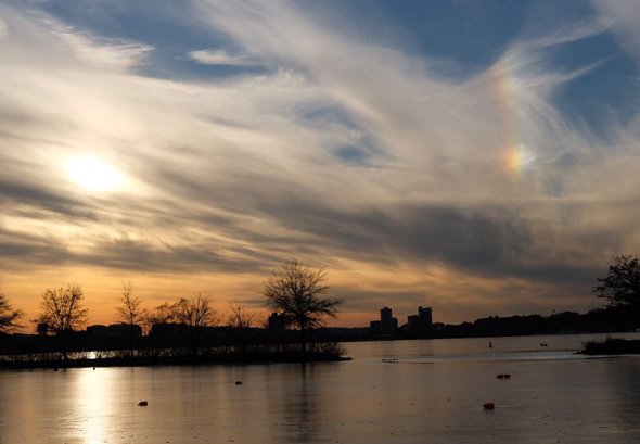 Almost a rainbow at sunset