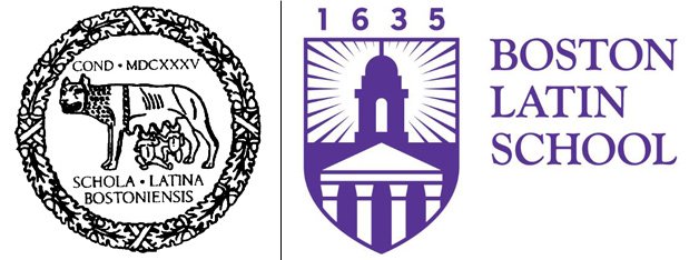 Old and new Boston Latin School logos