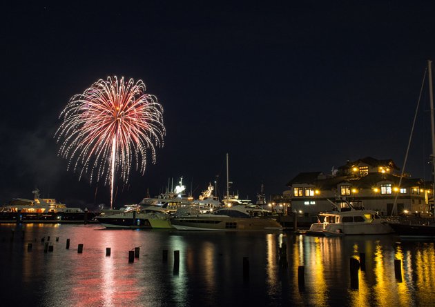 Fireworks over Boston Harbor