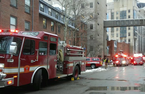 Firetrucks at Brigham and Women's Hospital