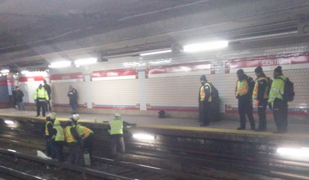 Emergency track work at Central