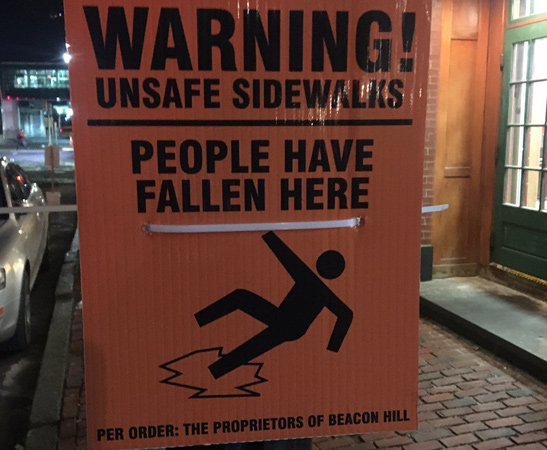 Bad sidewalks on Beacon Hill: Watch out