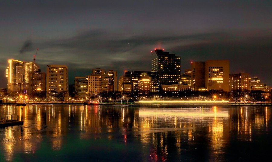 Charles River encased in ice