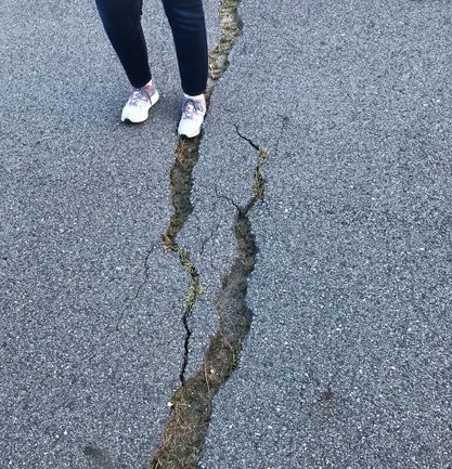 Fissures on one of the paths at Millennium Park