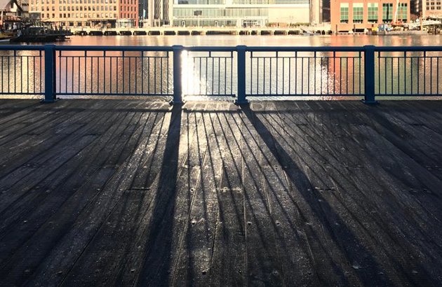 Ice along Fort Point Channel