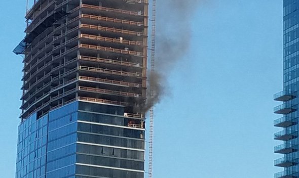 Building on fire near TD Garden