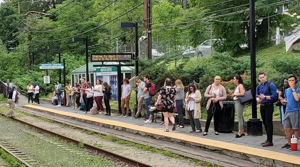 Waiting for the Green Line in Newton