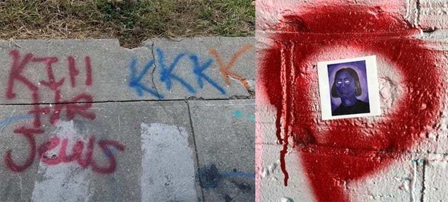 Anti-Semitic graffiti at Fort Revere