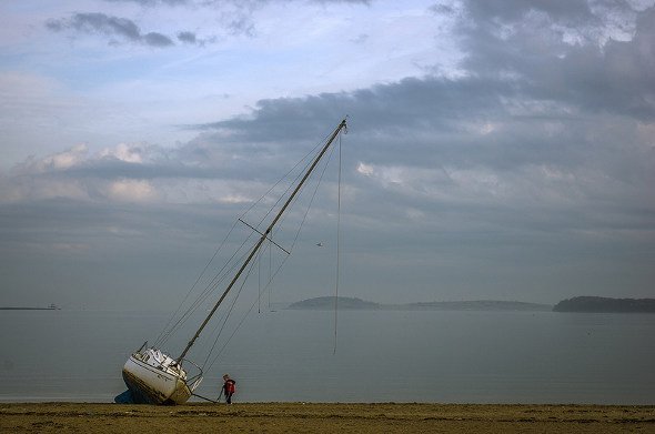 Boat on Carson Beach