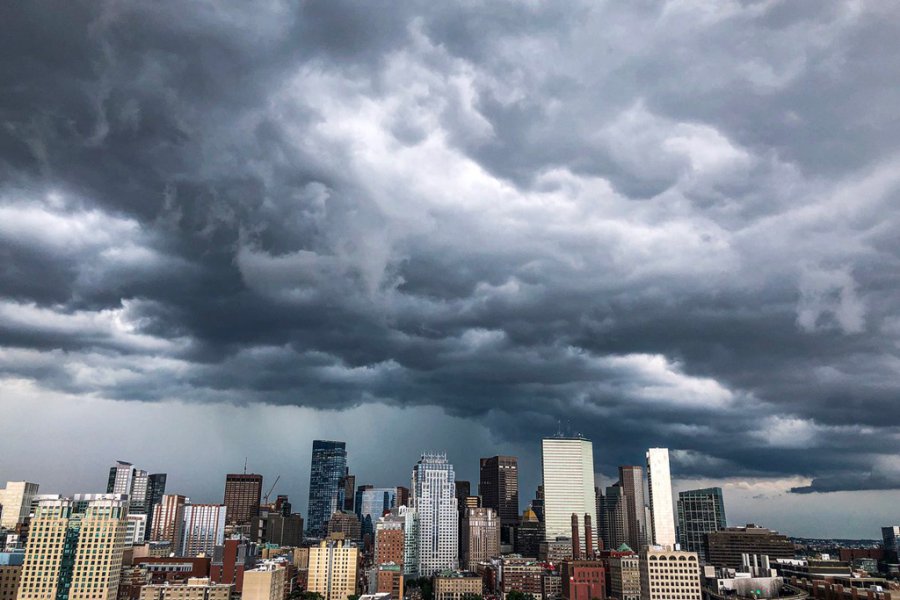 Storm over downtown Boston