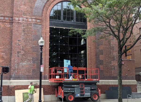 Windows going in at Rosslindale substation