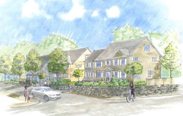 Architect's rendering of West Roxbury homes