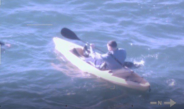 Trooper Michael Bucca in kayak