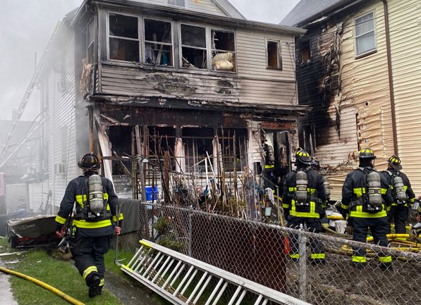 Aftermath of fire at 37 Snow St. in Brighton