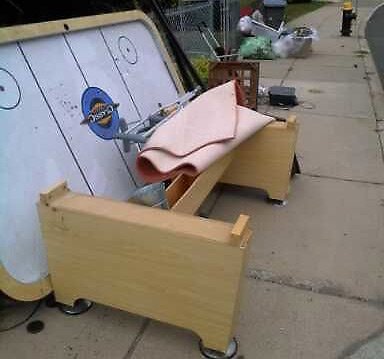 Discarded air hockey in Brighton