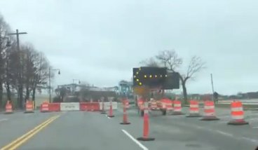 Castle Island parking lot blocked off