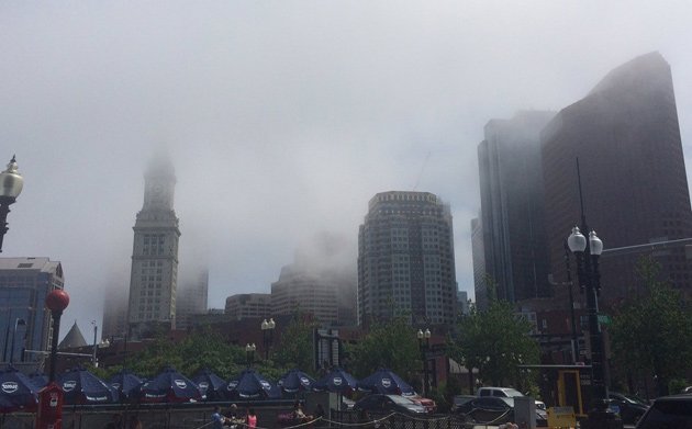 Fog over downtown Boston