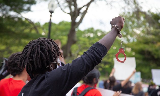 Protester at Frankling Park