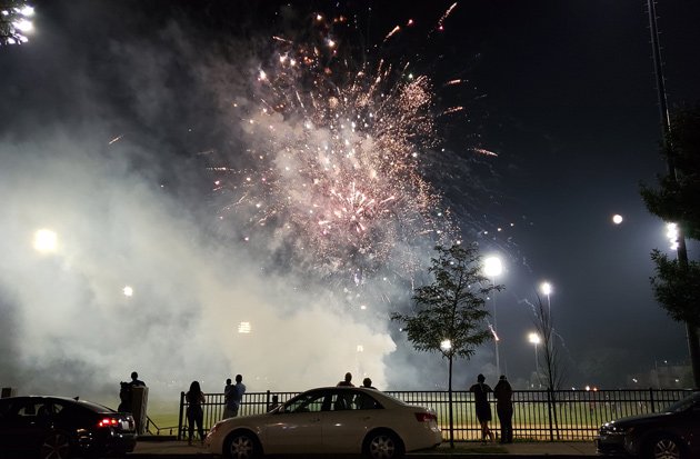 Fireworks at Healey Field in Roslindale