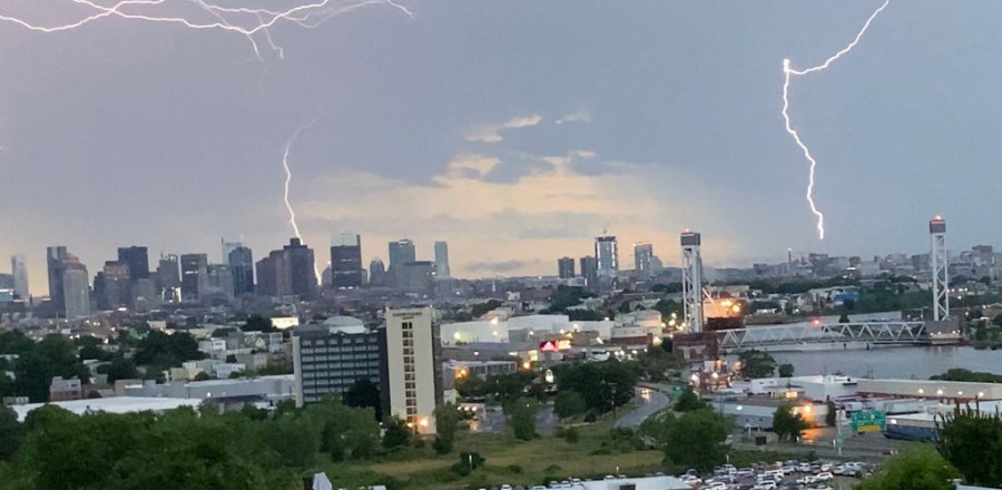 Lightning over East Boston