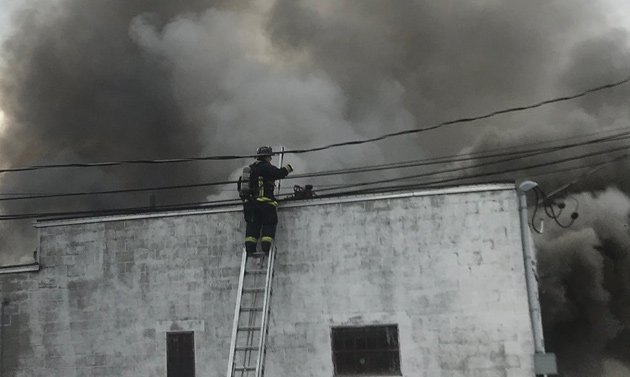 Firefighter at Morrell Street fire