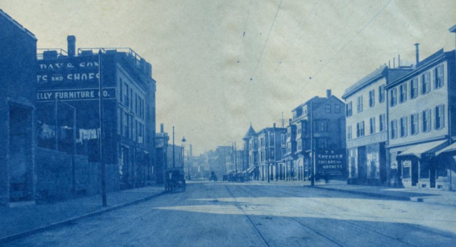 Street scene in old Boston