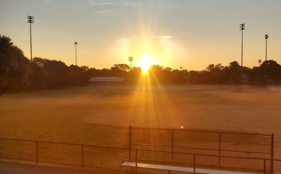 Sunrise over Healy Field in Roslindale