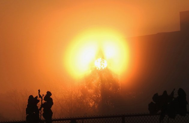 Skull at sunrise in West Roxbury