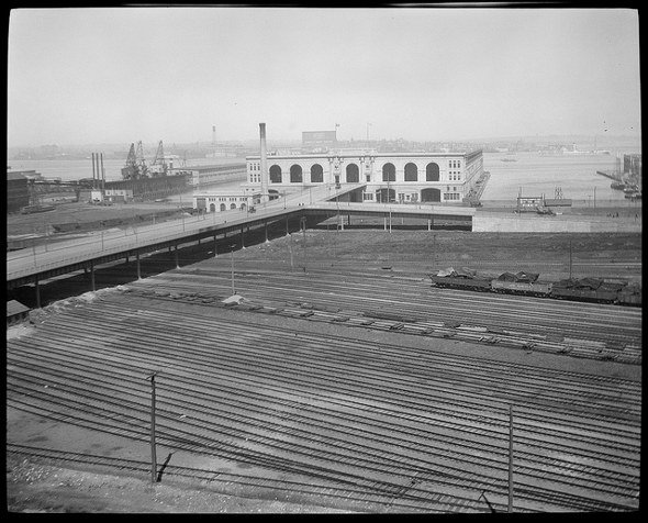 Old tracks in front of Commonwealth Pier