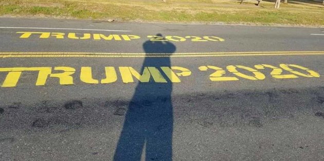 Trump graffiti on Day Boulevard in South Boston