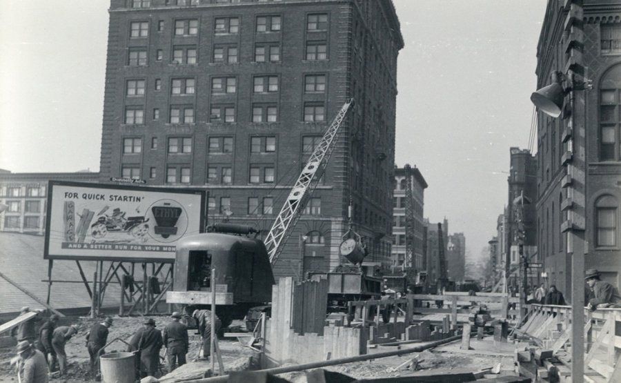 Construction site in old Boston