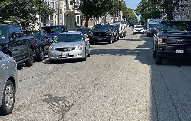 Double parking for street sweeping