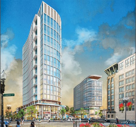 Rendering of new Parcel 12 buildings