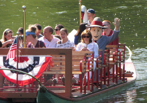 Charlie on a Swan Boat