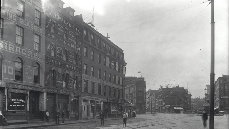 Street scene in old Boston