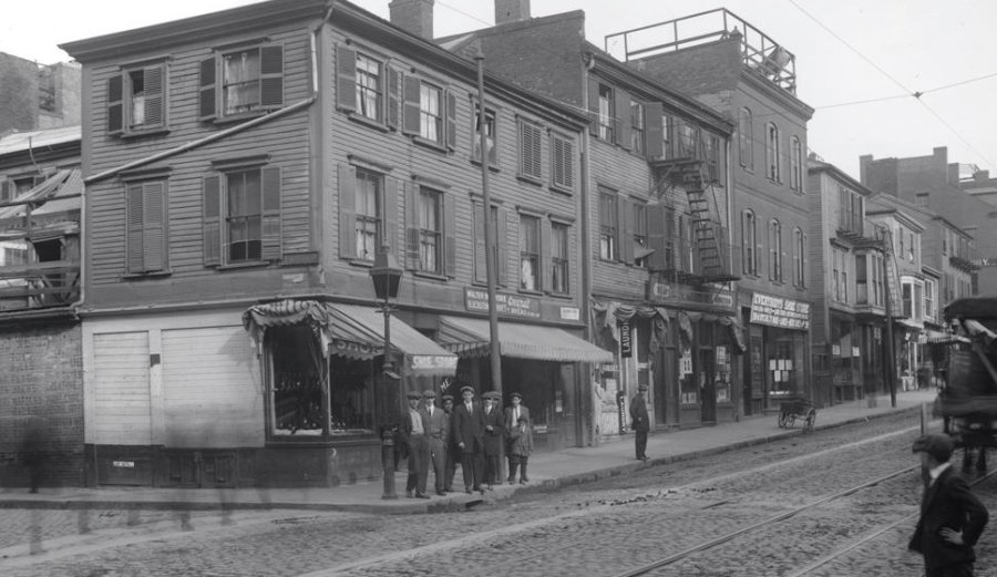 Hanging out on the corner in old Boston