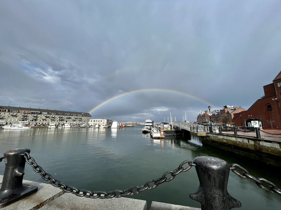 Double rainbow over Boston Harbor