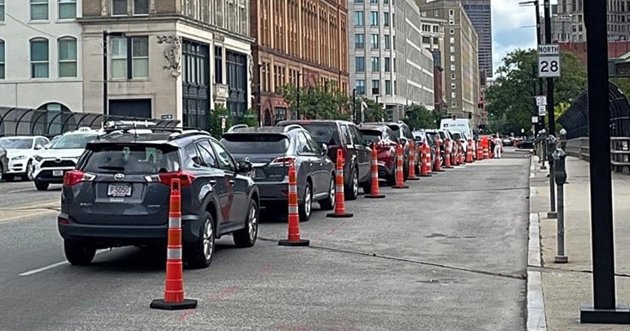 New temporary bike lane on Columbus Avenue