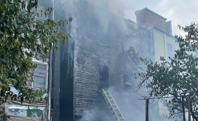 Firefighter at East Boston fire