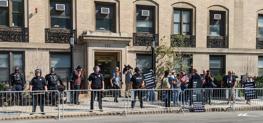 Transphobes outside Children's Hospital