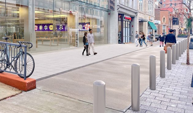 Rendering of proposed bollards