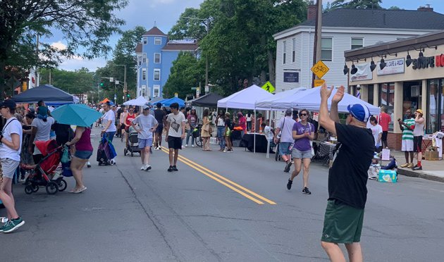 Centre Street open to pedestrians and bicyclist