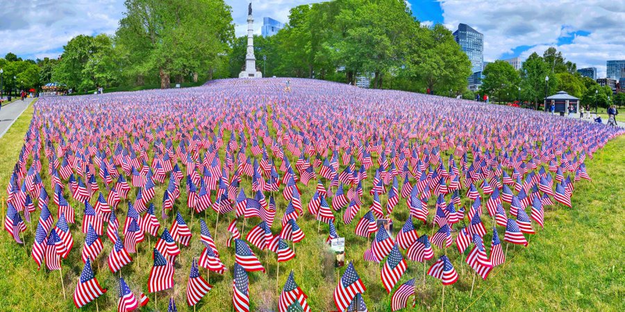 Memorial Day flags on Boston Common