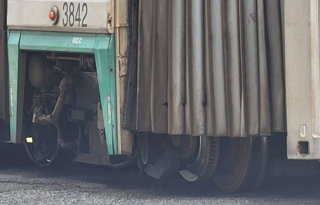 Derailed wheels at Packards Corner