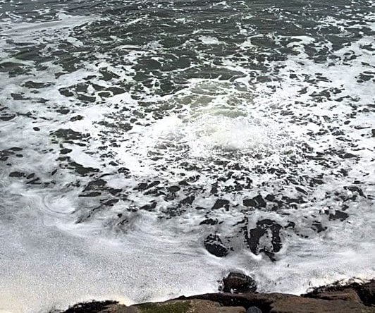 Bubbling water off UMass Boston