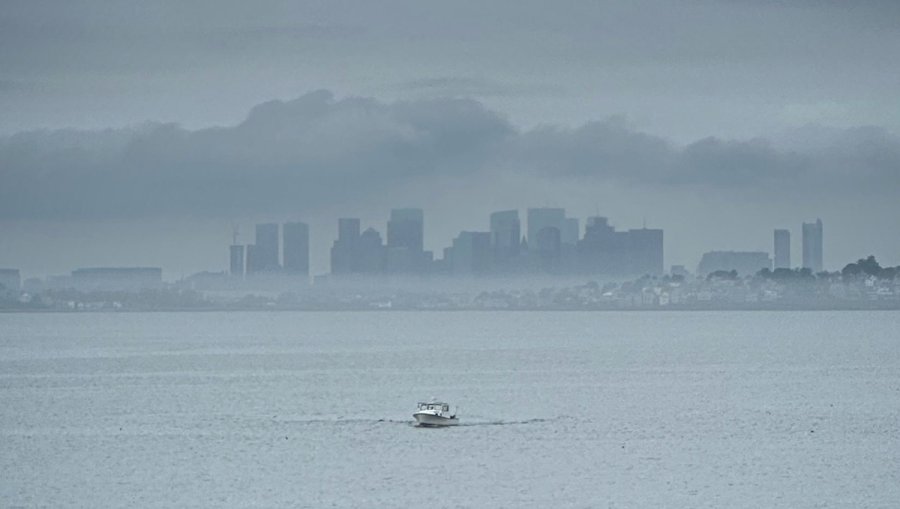 Boston in the fog as seen from Nahant