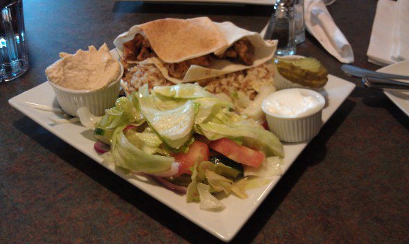 Chicken shawarma at Fairouz in West Roxbury