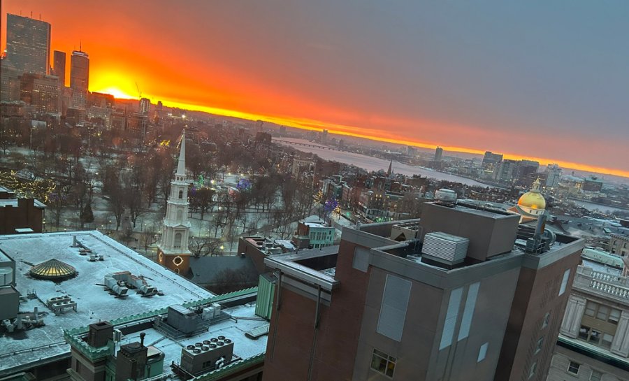 Sunset over Back Bay and Beacon Hill