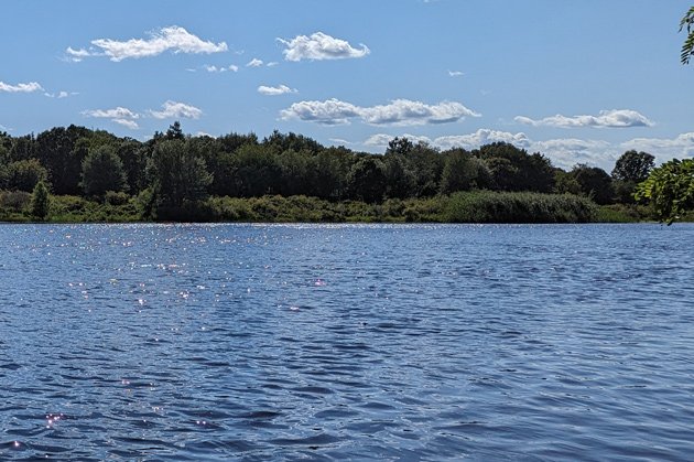 Charles River looking downstream from the Millennium Park canoe launch